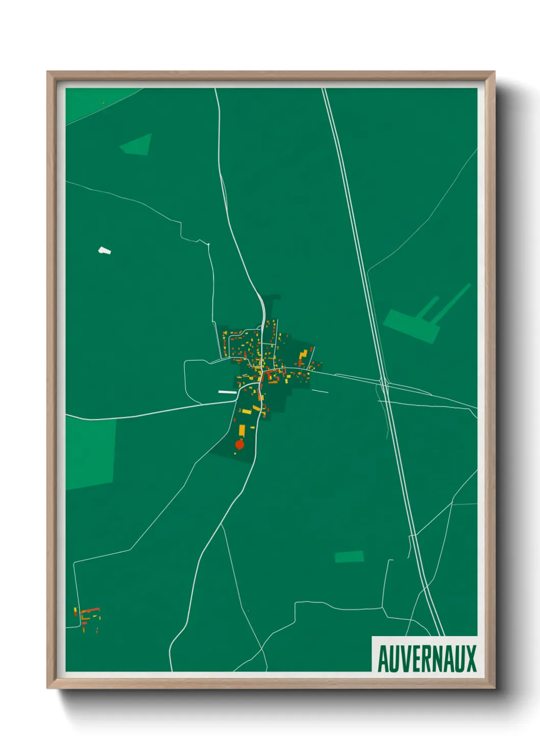 Une affiche de carte sur Auvernaux