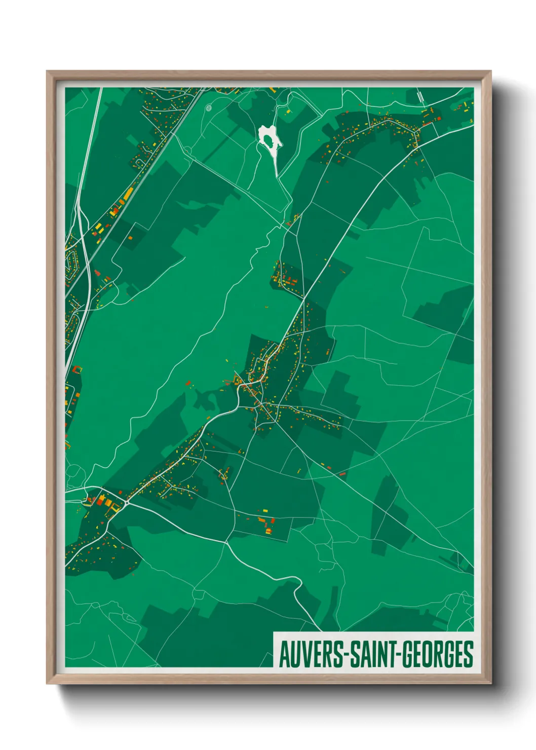 Une affiche de carte sur Auvers-Saint-Georges