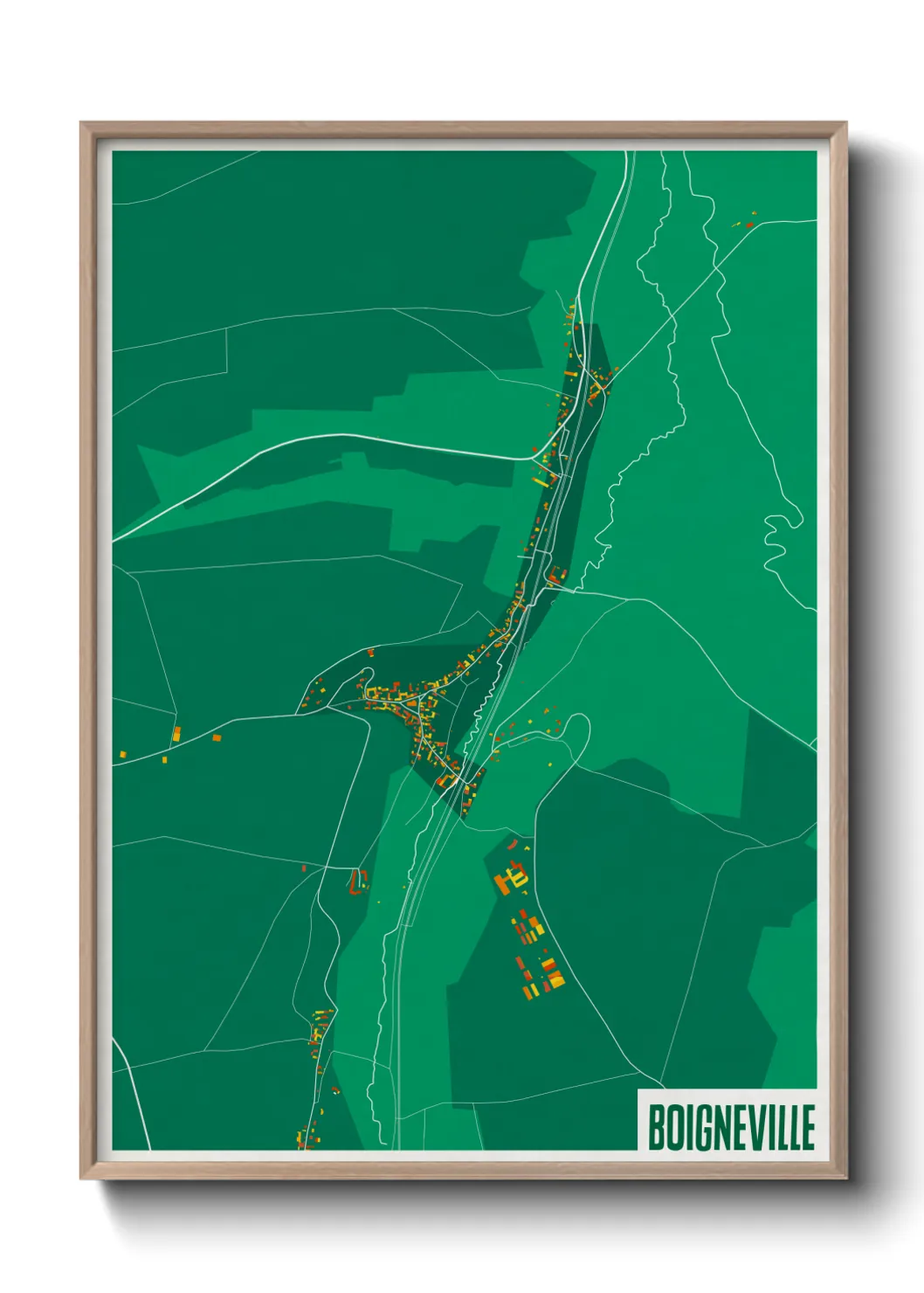 Une affiche de carte sur Boigneville