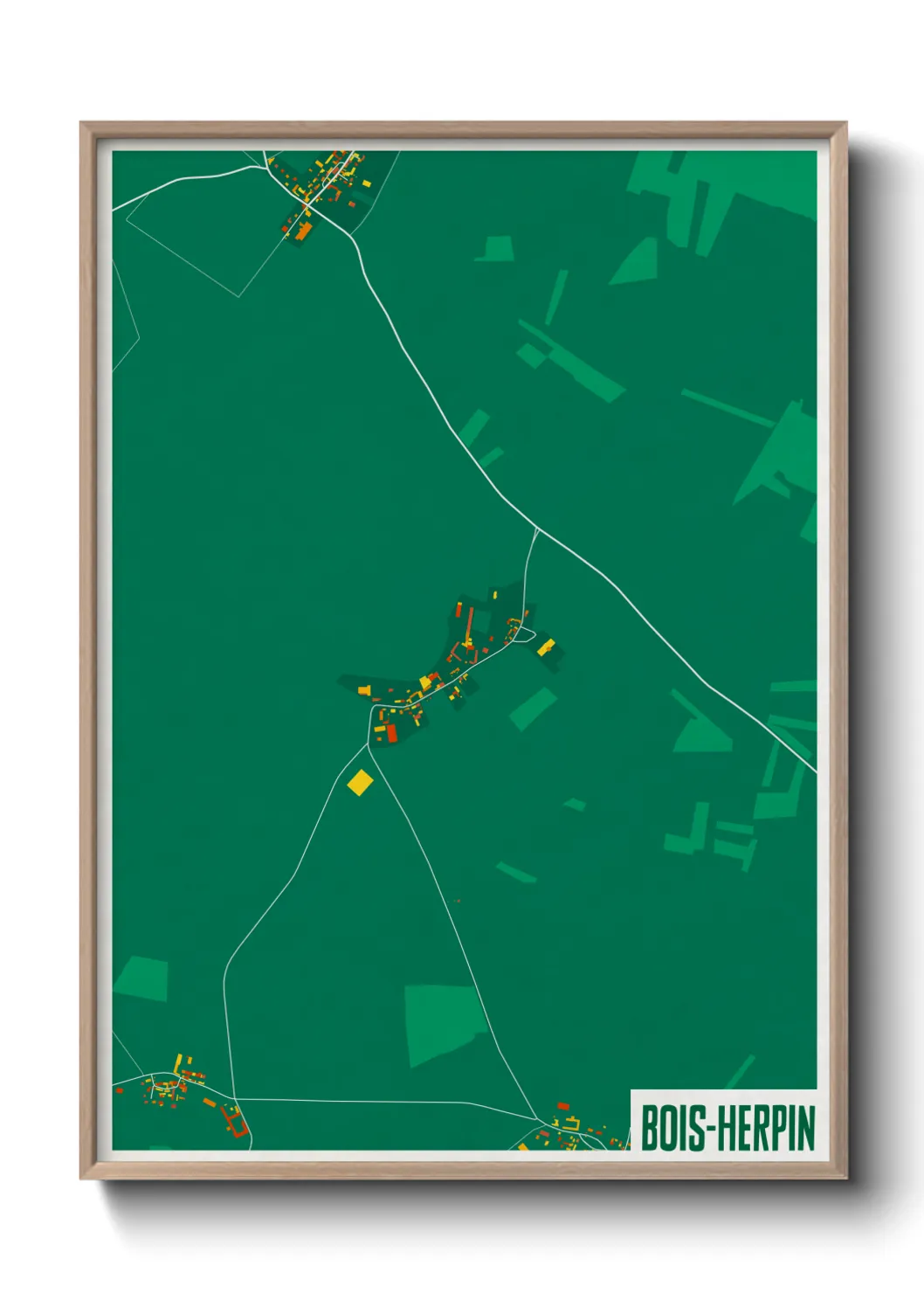 Une affiche de carte sur Bois-Herpin