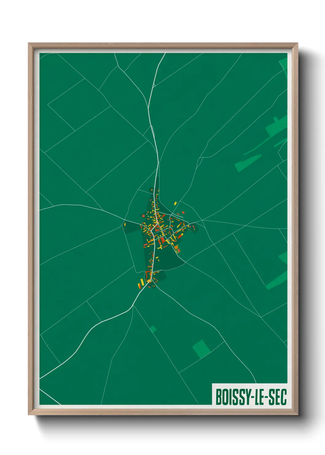 Une affiche de carte sur Boissy-le-Sec