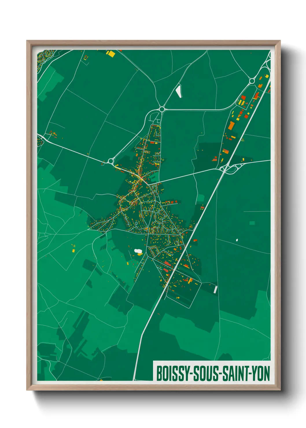 Une affiche de carte sur Boissy-sous-Saint-Yon
