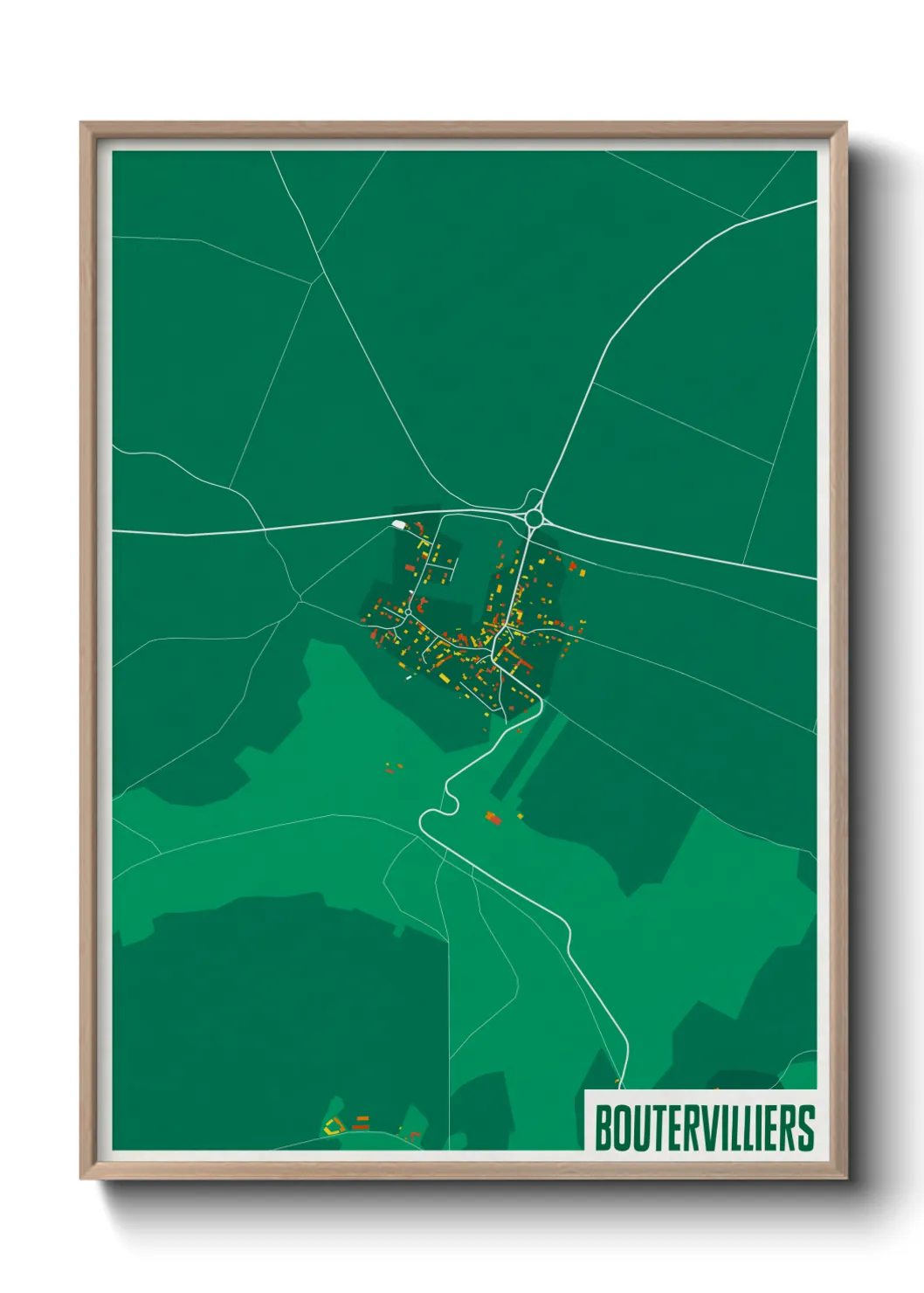 Une affiche de carte sur Boutervilliers