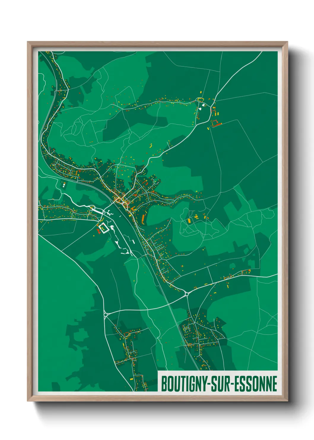 Une affiche de carte sur Boutigny-sur-Essonne