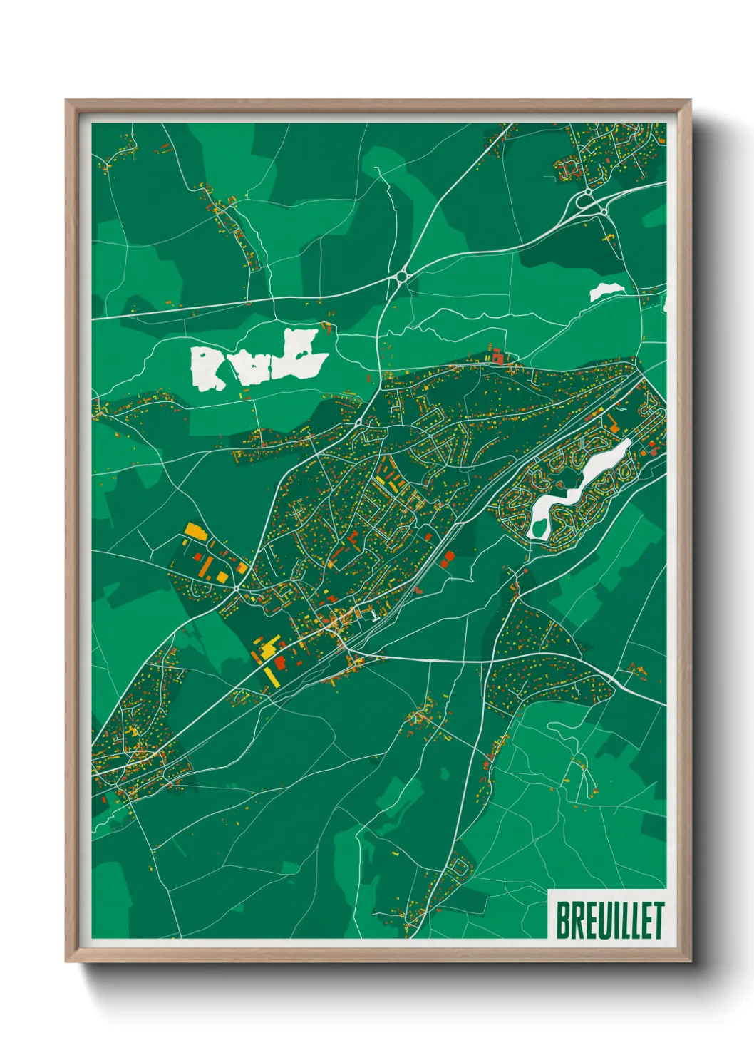 Une affiche de carte sur Breuillet