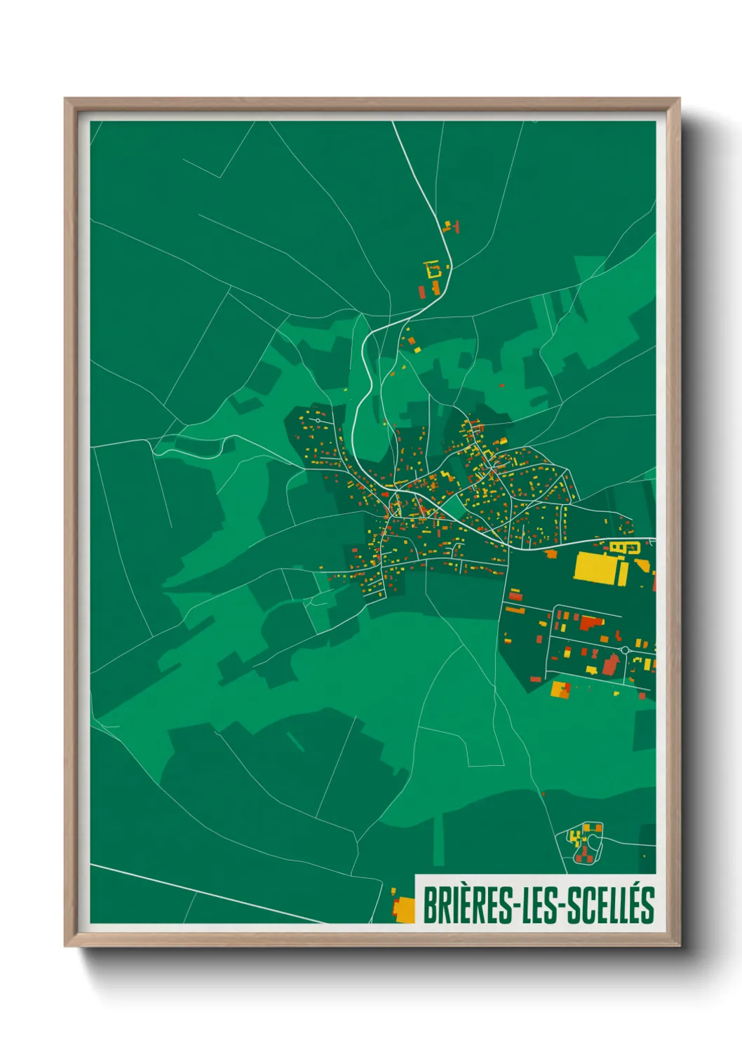 Une affiche de carte sur Brières-les-Scellés