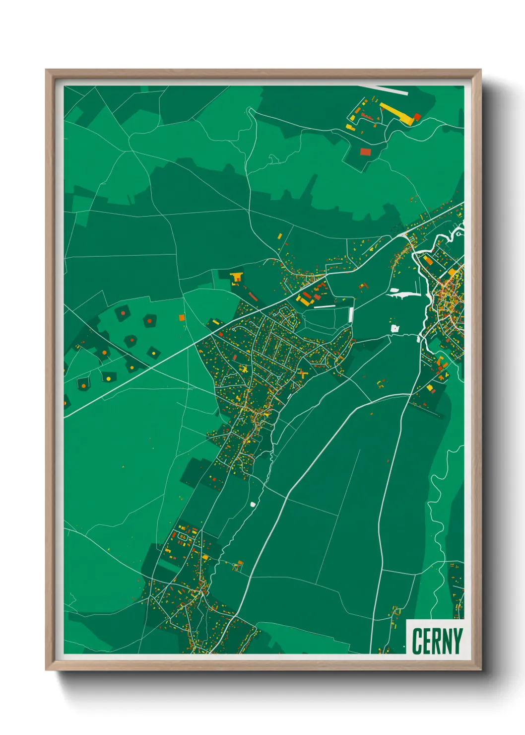 Une affiche de carte sur Cerny