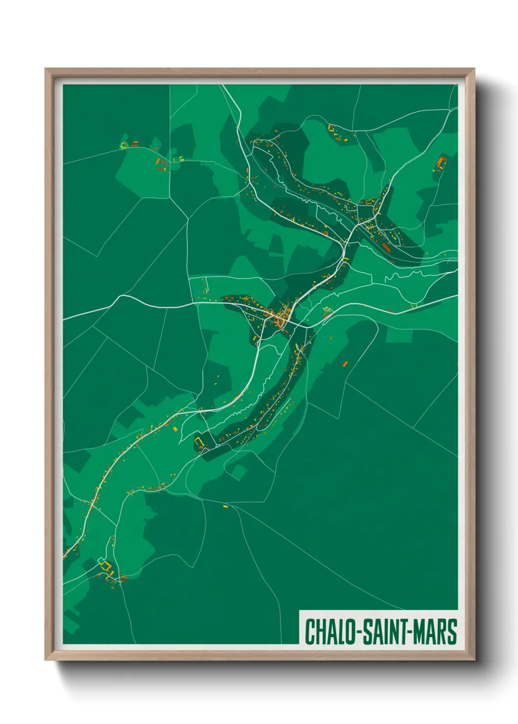 Une affiche de carte sur Chalo-Saint-Mars