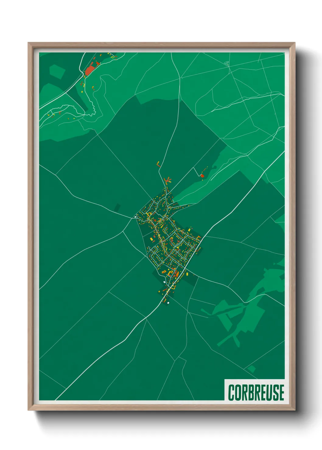 Une affiche de carte sur Corbreuse