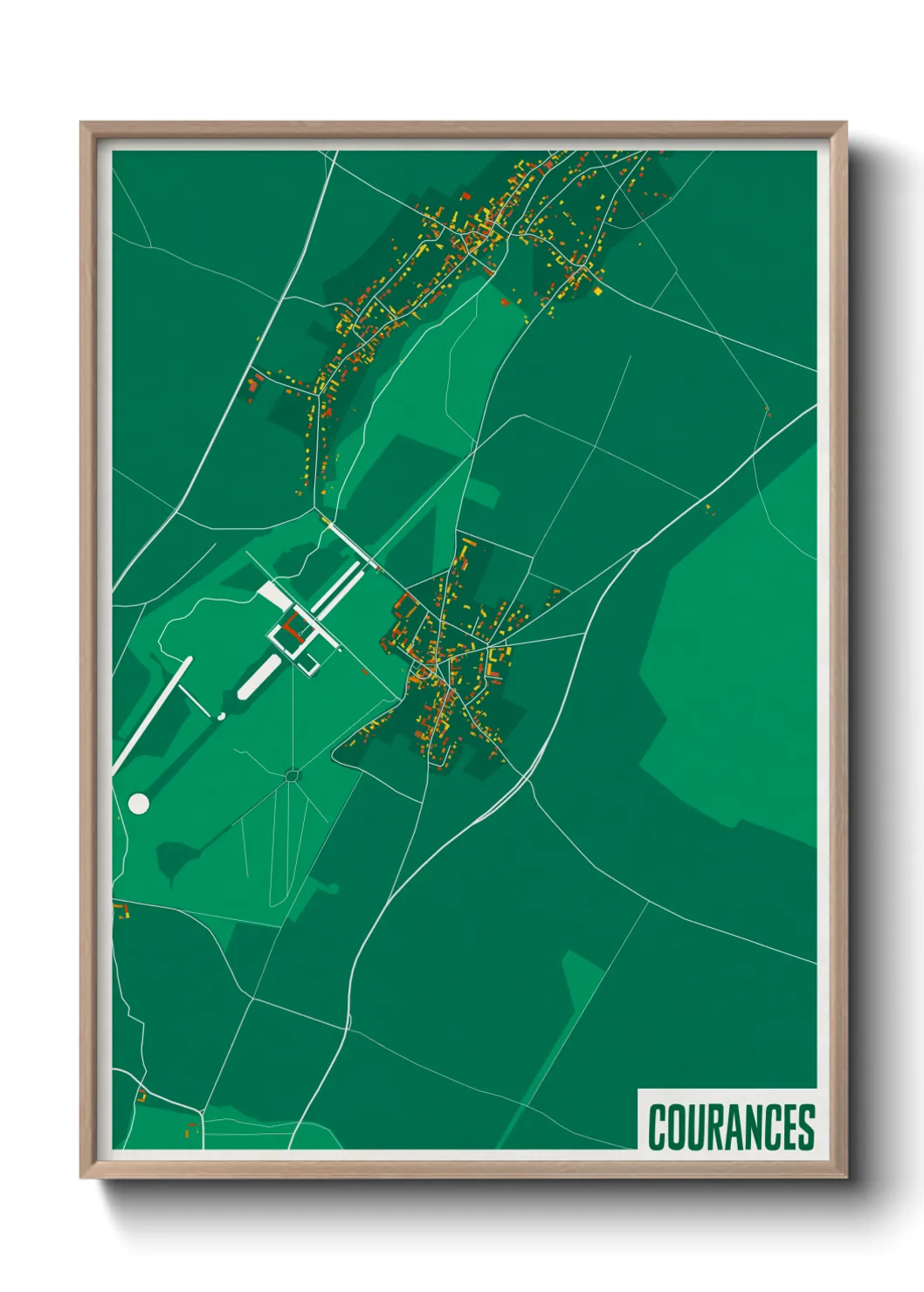 Une affiche de carte sur Courances