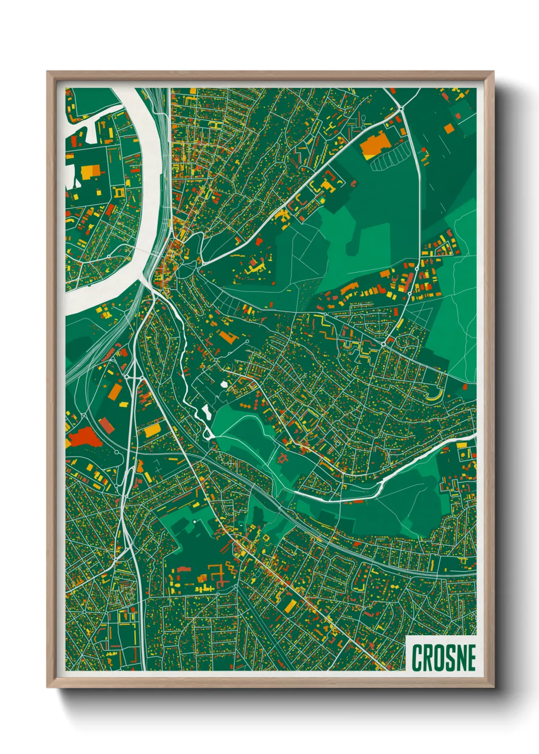 Une affiche de carte sur Crosne