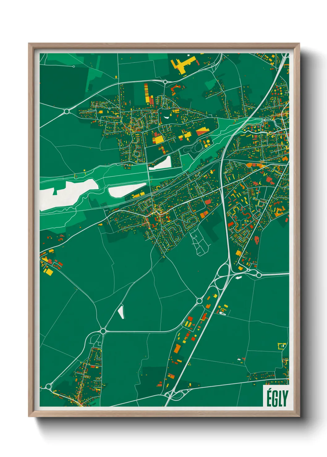 Une affiche de carte sur Égly