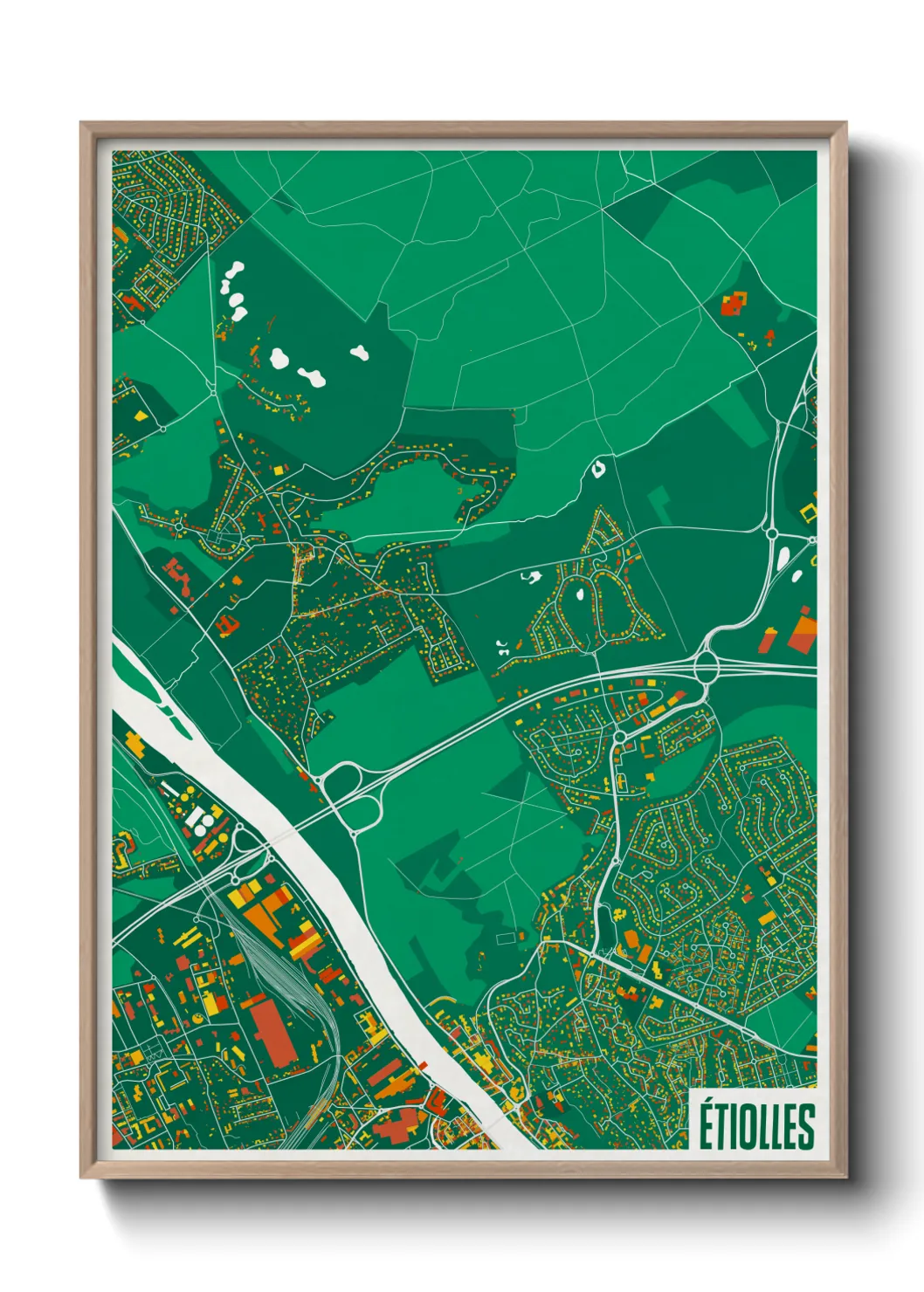 Une affiche de carte sur Étiolles