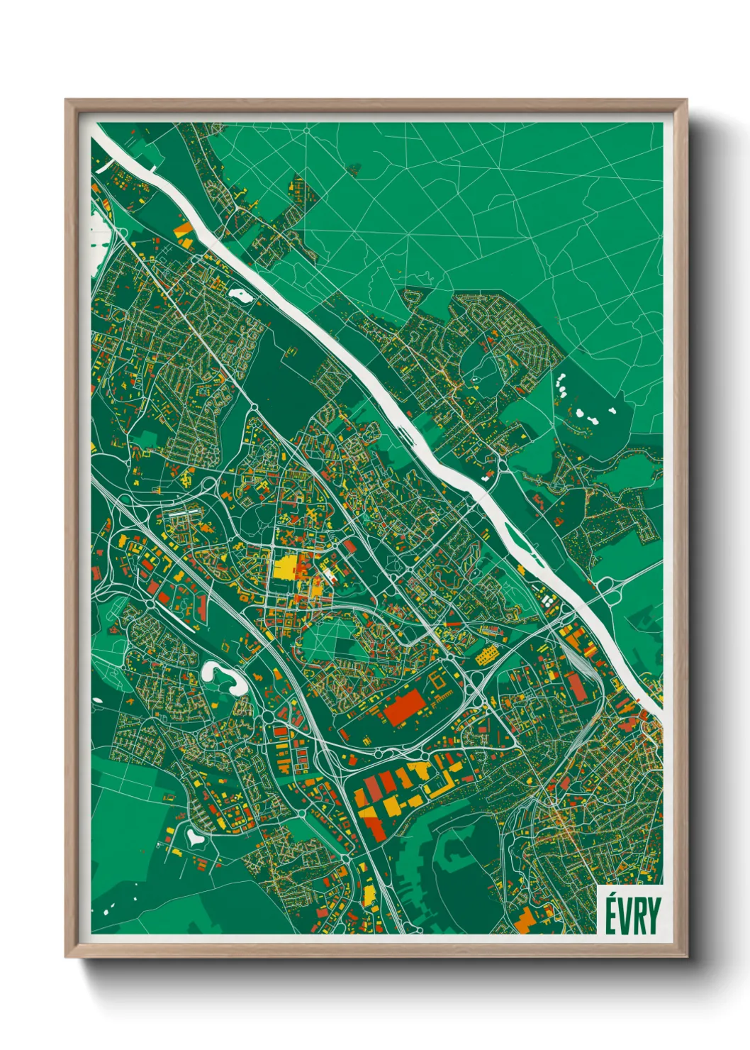 Une affiche de carte sur Évry