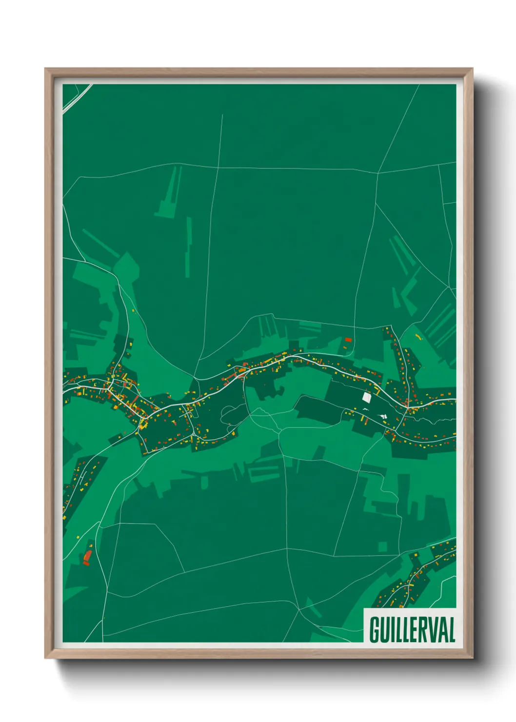 Une affiche de carte sur Guillerval