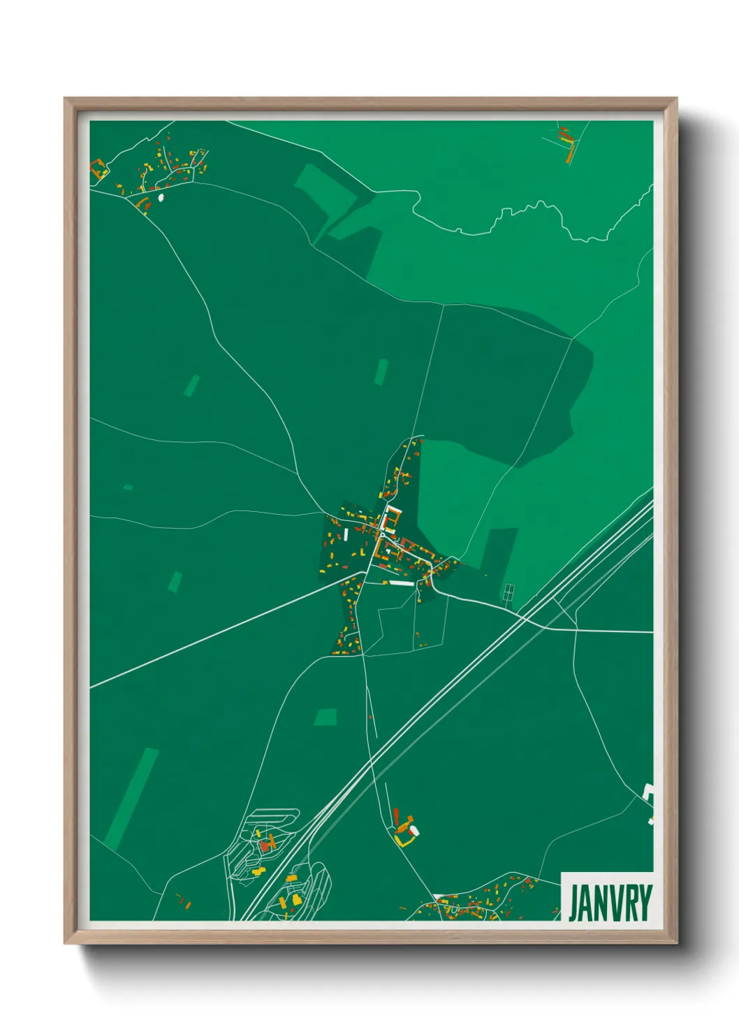 Une affiche de carte sur Janvry