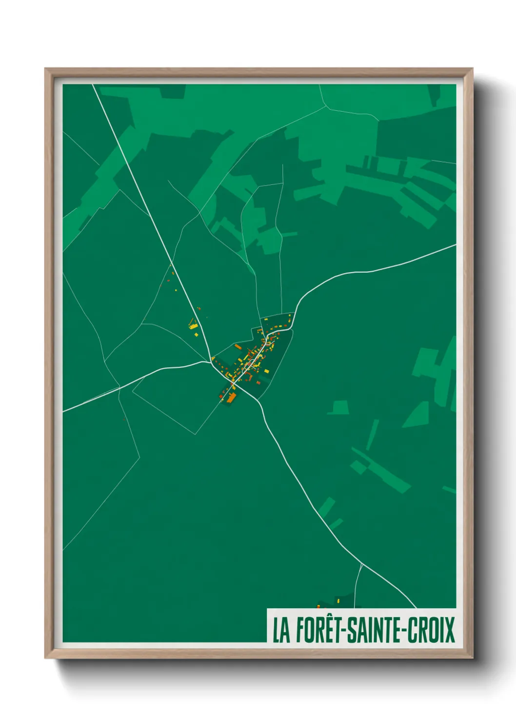 Une affiche de carte sur La Forêt-Sainte-Croix