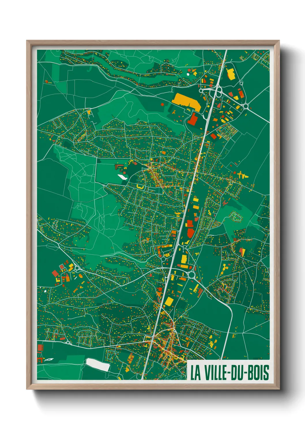 Une affiche de carte sur La Ville-du-Bois