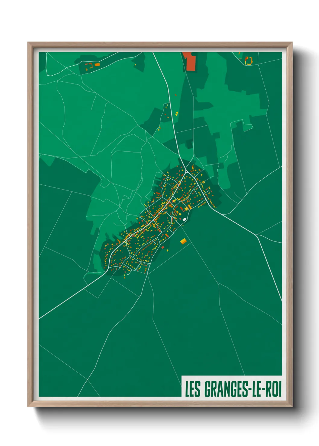 Une affiche de carte sur Les Granges-le-Roi