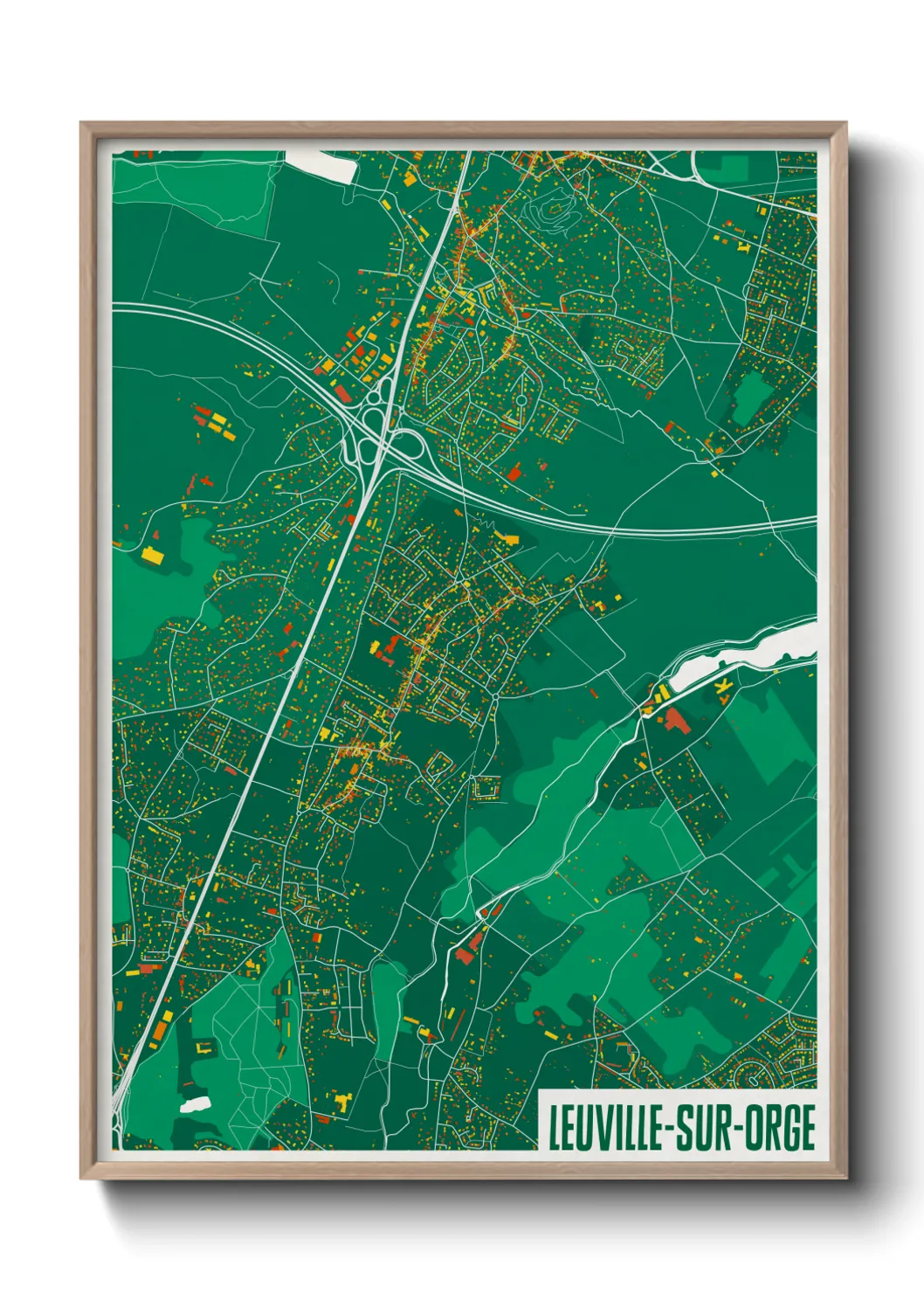 Une affiche de carte sur Leuville-sur-Orge