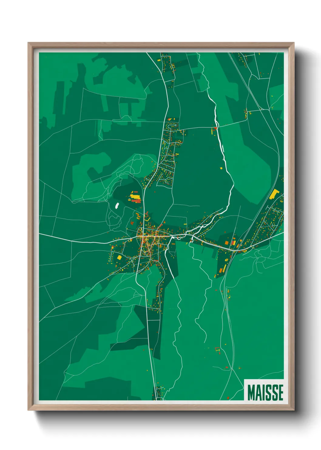 Une affiche de carte sur Maisse