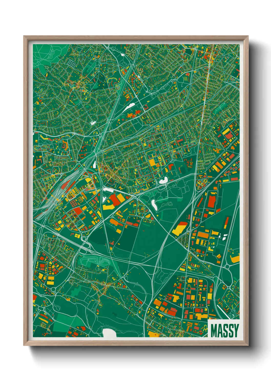 Une affiche de carte sur Massy