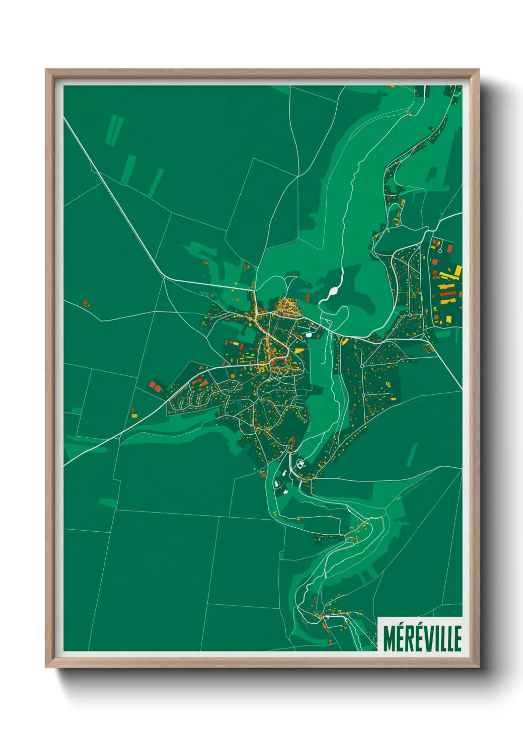 Une affiche de carte sur Méréville