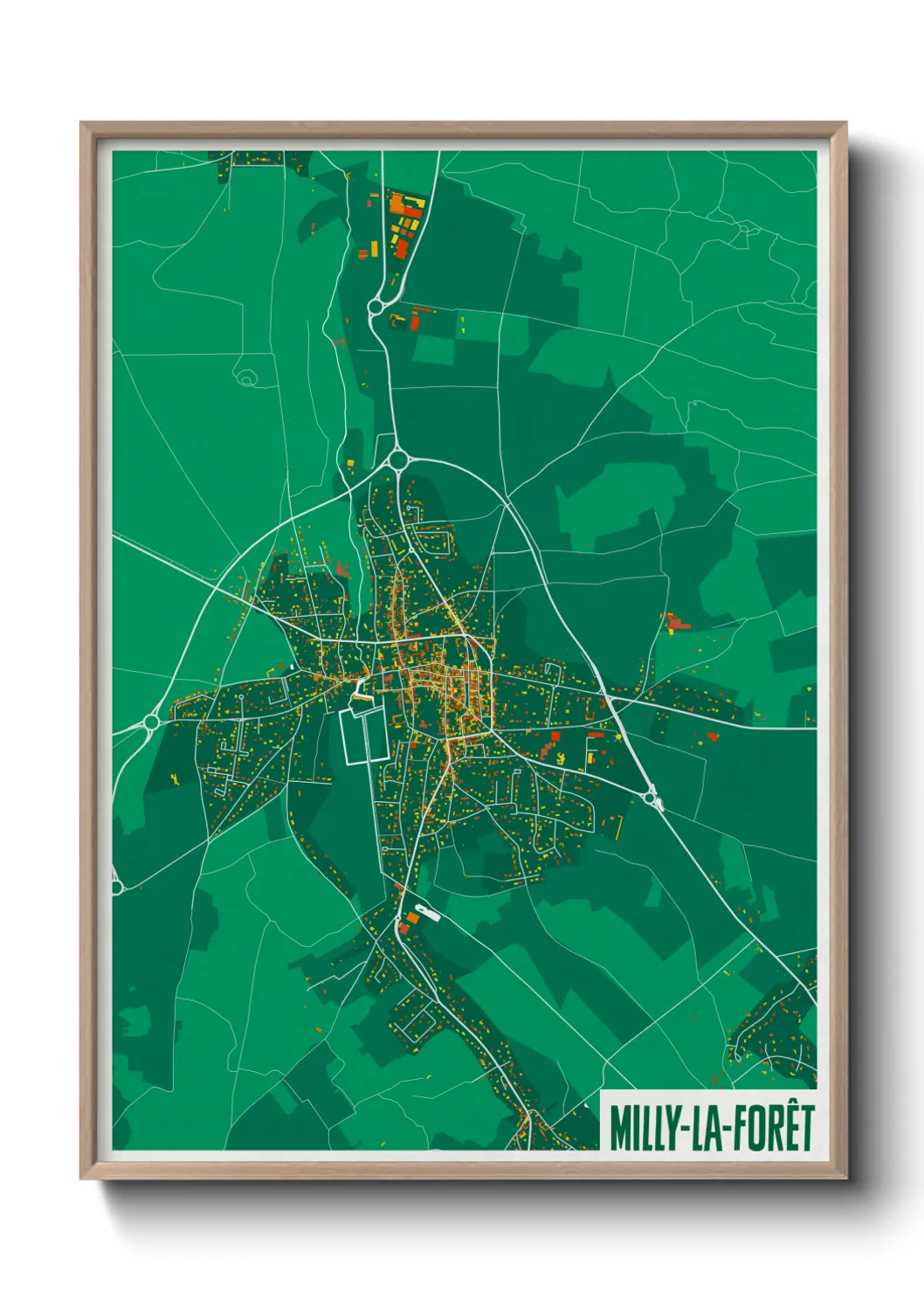 Une affiche de carte sur Milly-la-Forêt