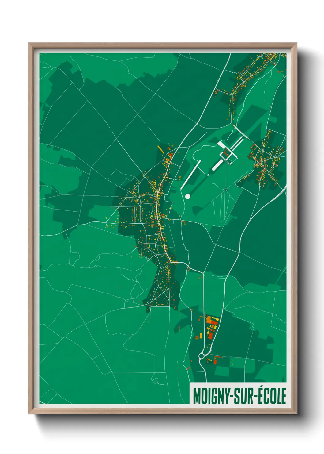 Une affiche de carte sur Moigny-sur-École