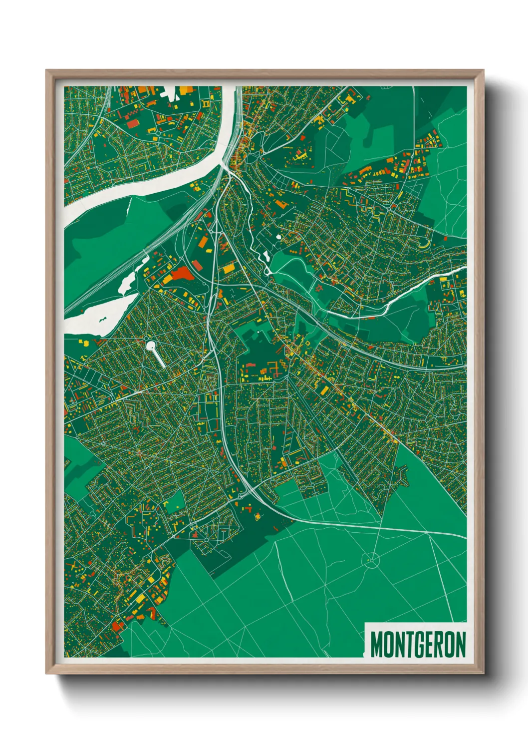 Une affiche de carte sur Montgeron