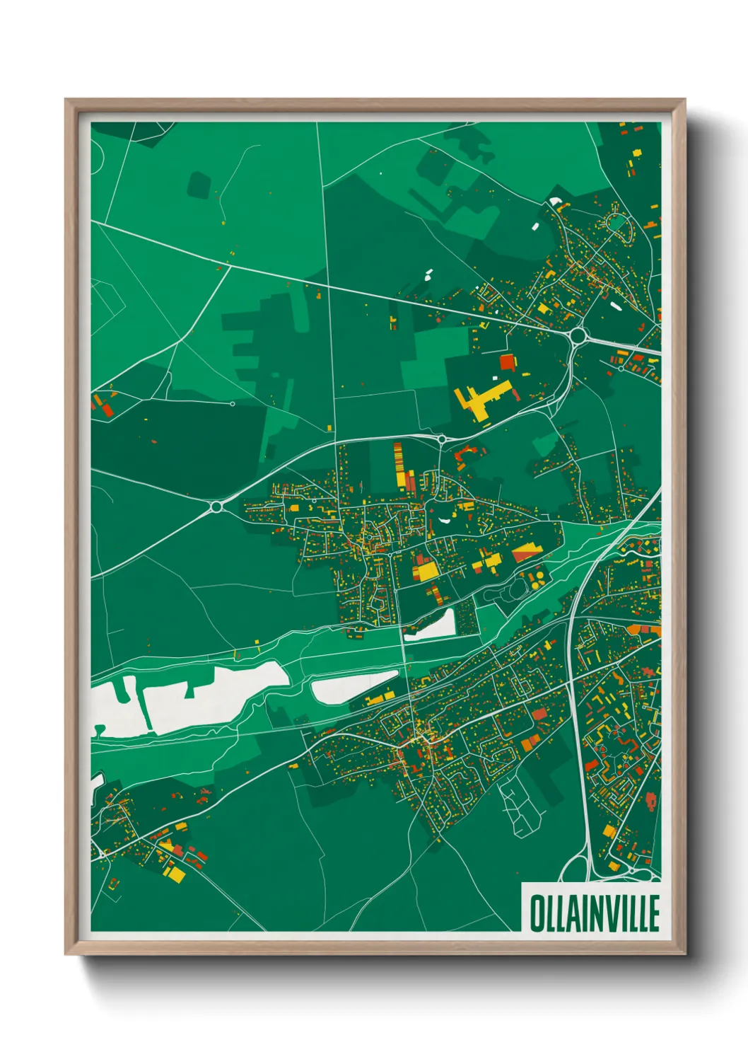 Une affiche de carte sur Ollainville