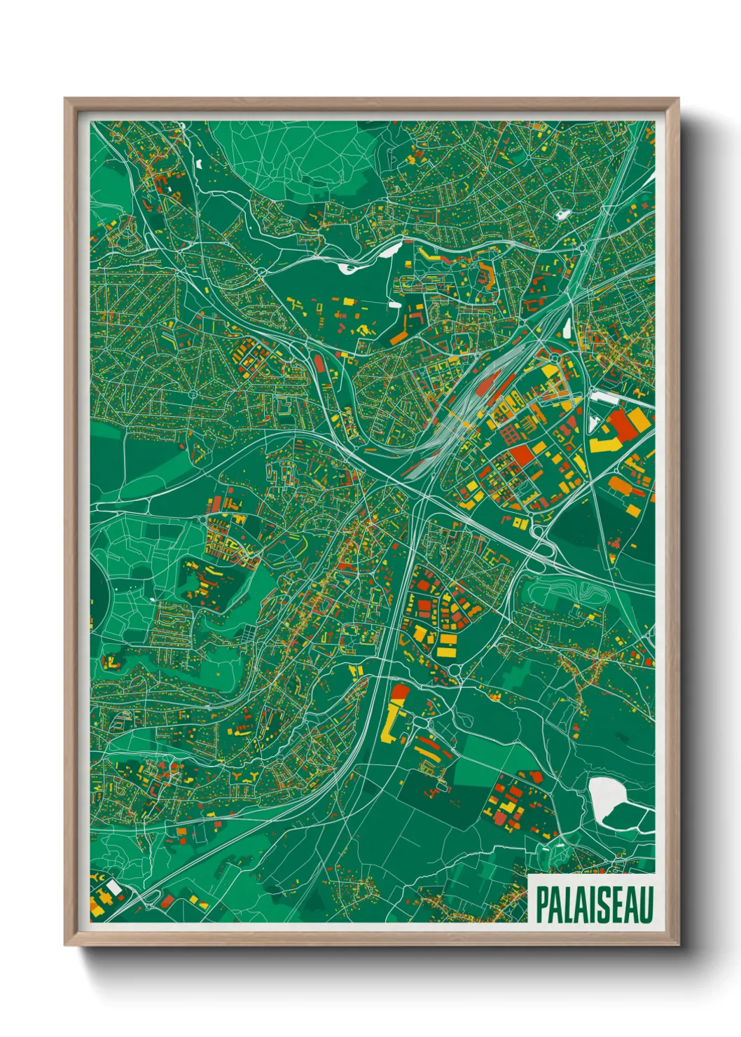 Une affiche de carte sur Palaiseau