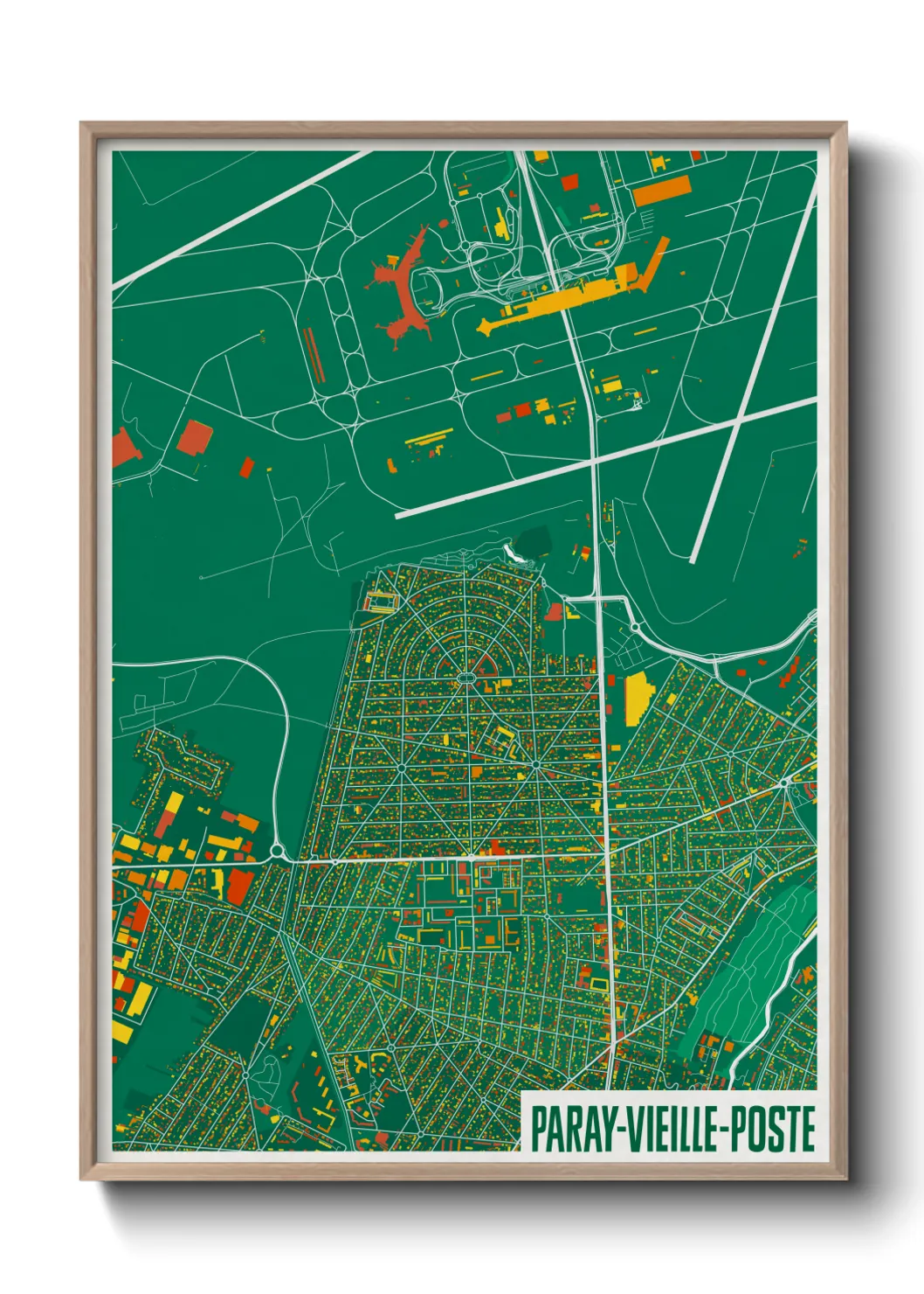 Une affiche de carte sur Paray-Vieille-Poste