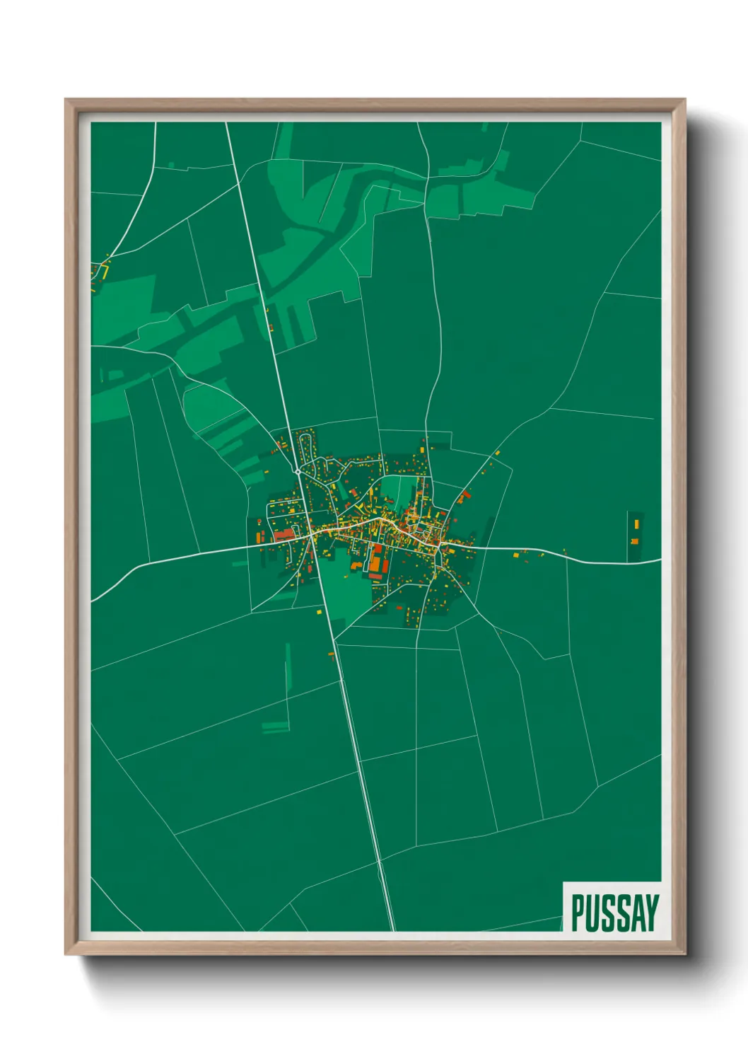 Une affiche de carte sur Pussay