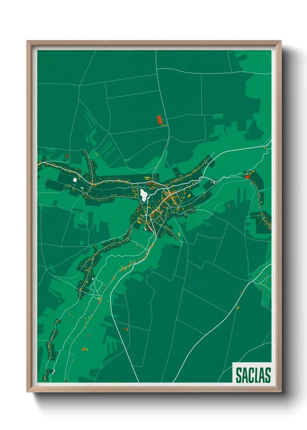 Une affiche de carte sur Saclas