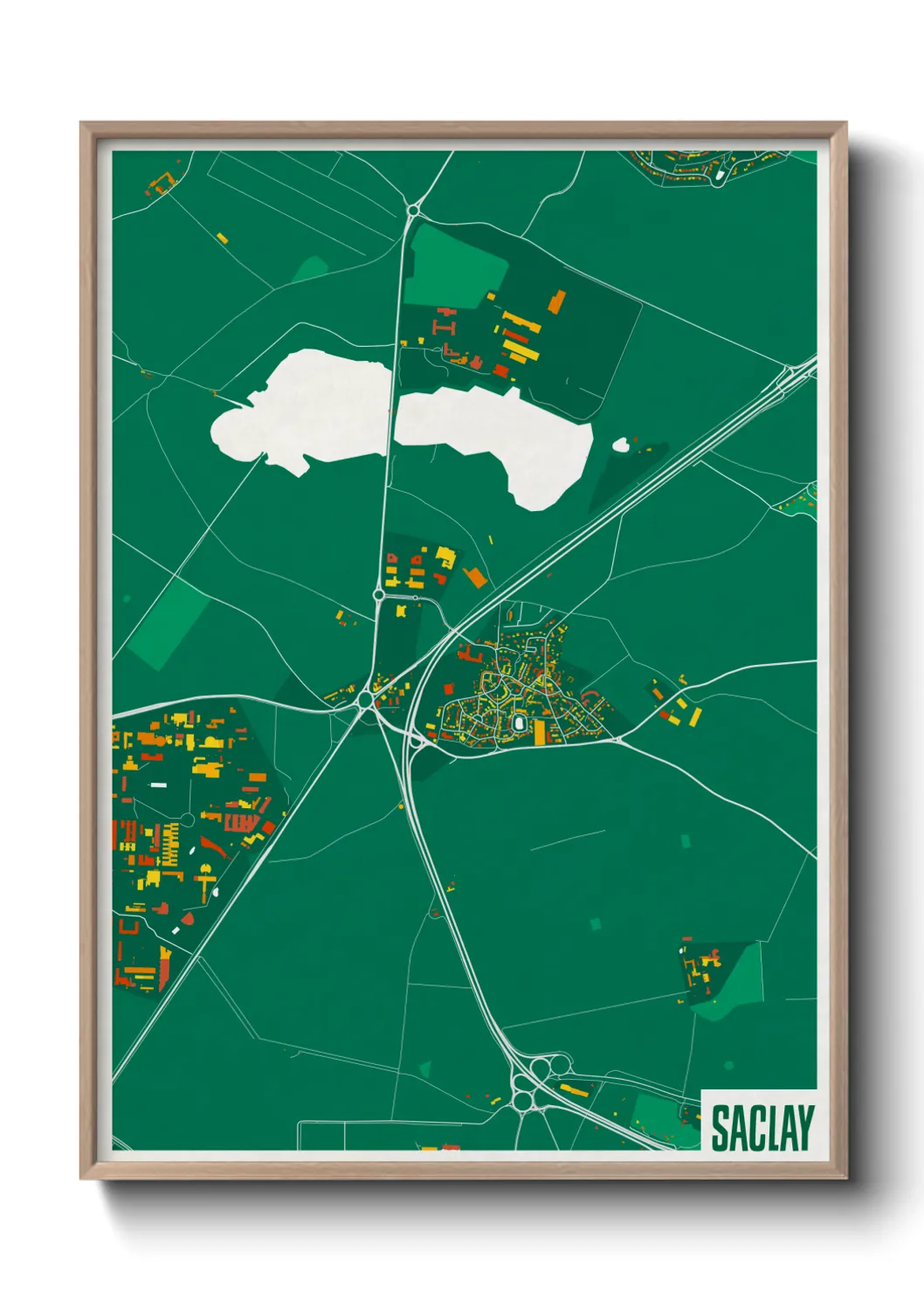 Une affiche de carte sur Saclay