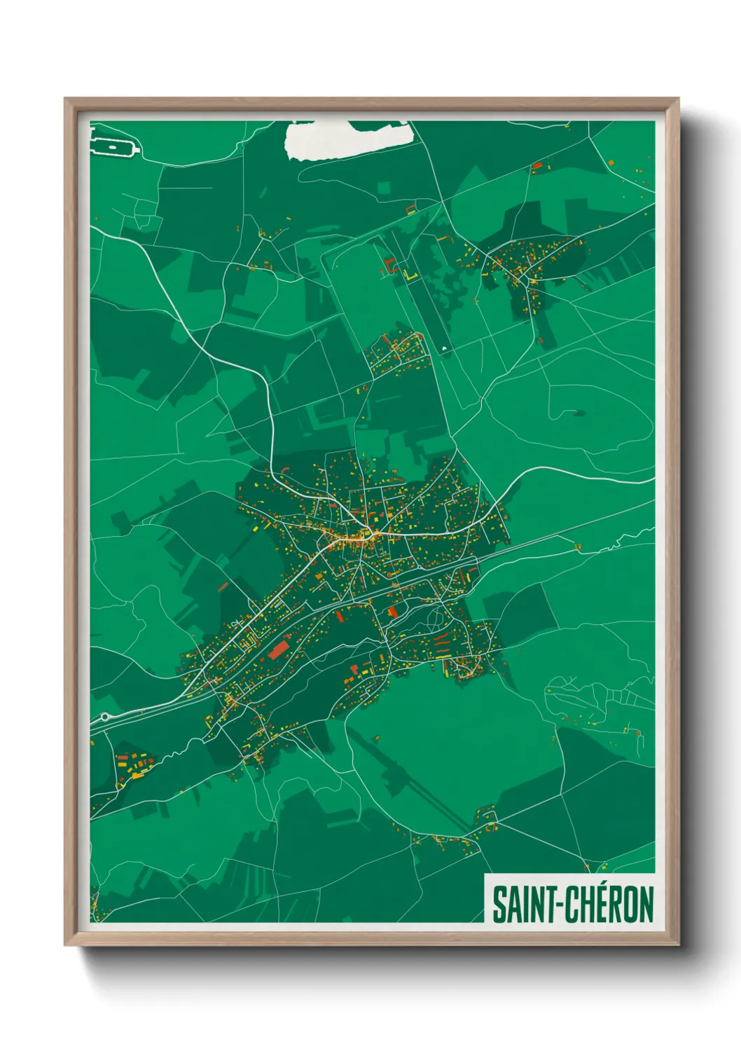 Une affiche de carte sur Saint-Chéron