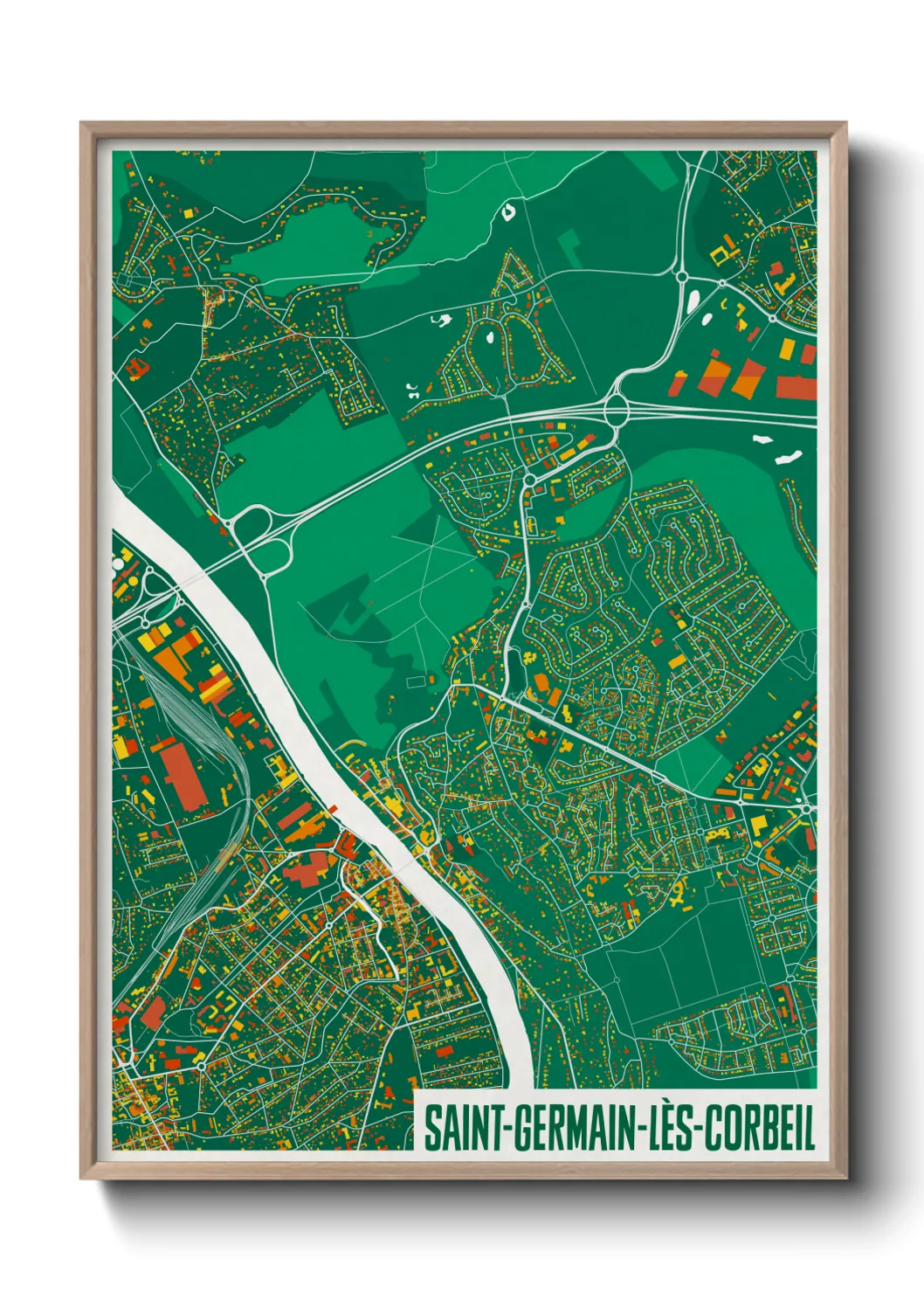 Une affiche de carte sur Saint-Germain-lès-Corbeil