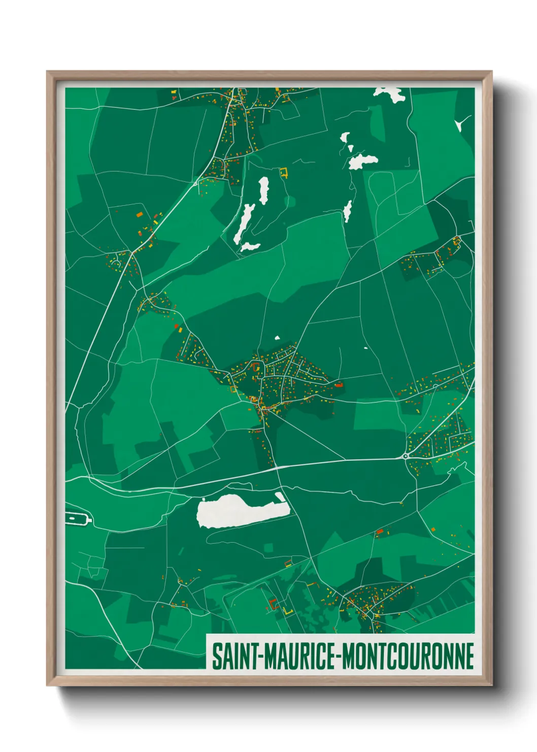 Une affiche de carte sur Saint-Maurice-Montcouronne