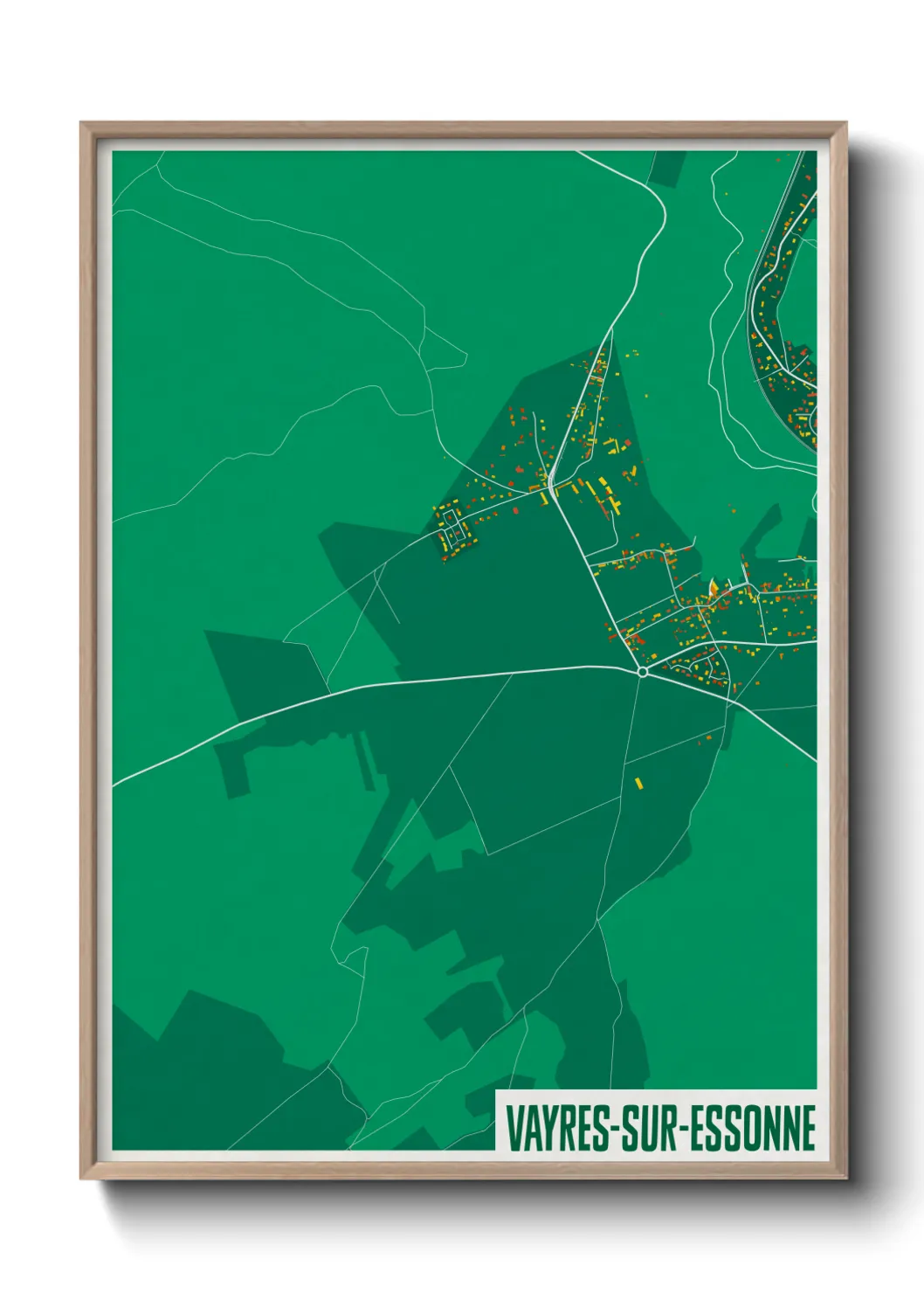 Une affiche de carte sur Vayres-sur-Essonne