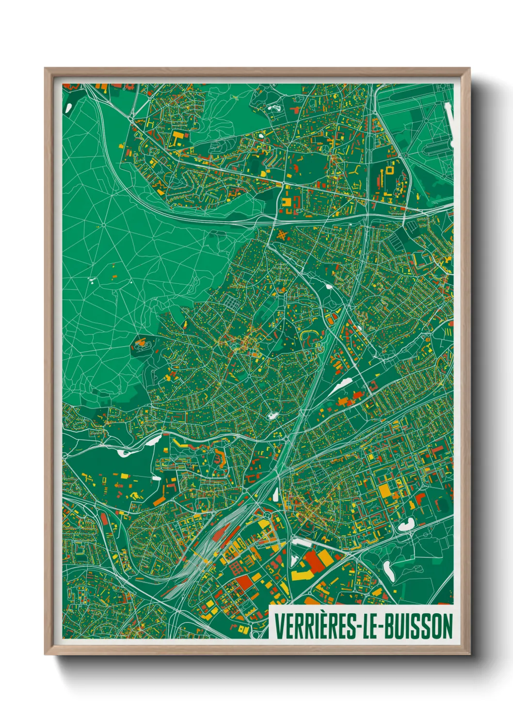 Une affiche de carte sur Verrières-le-Buisson