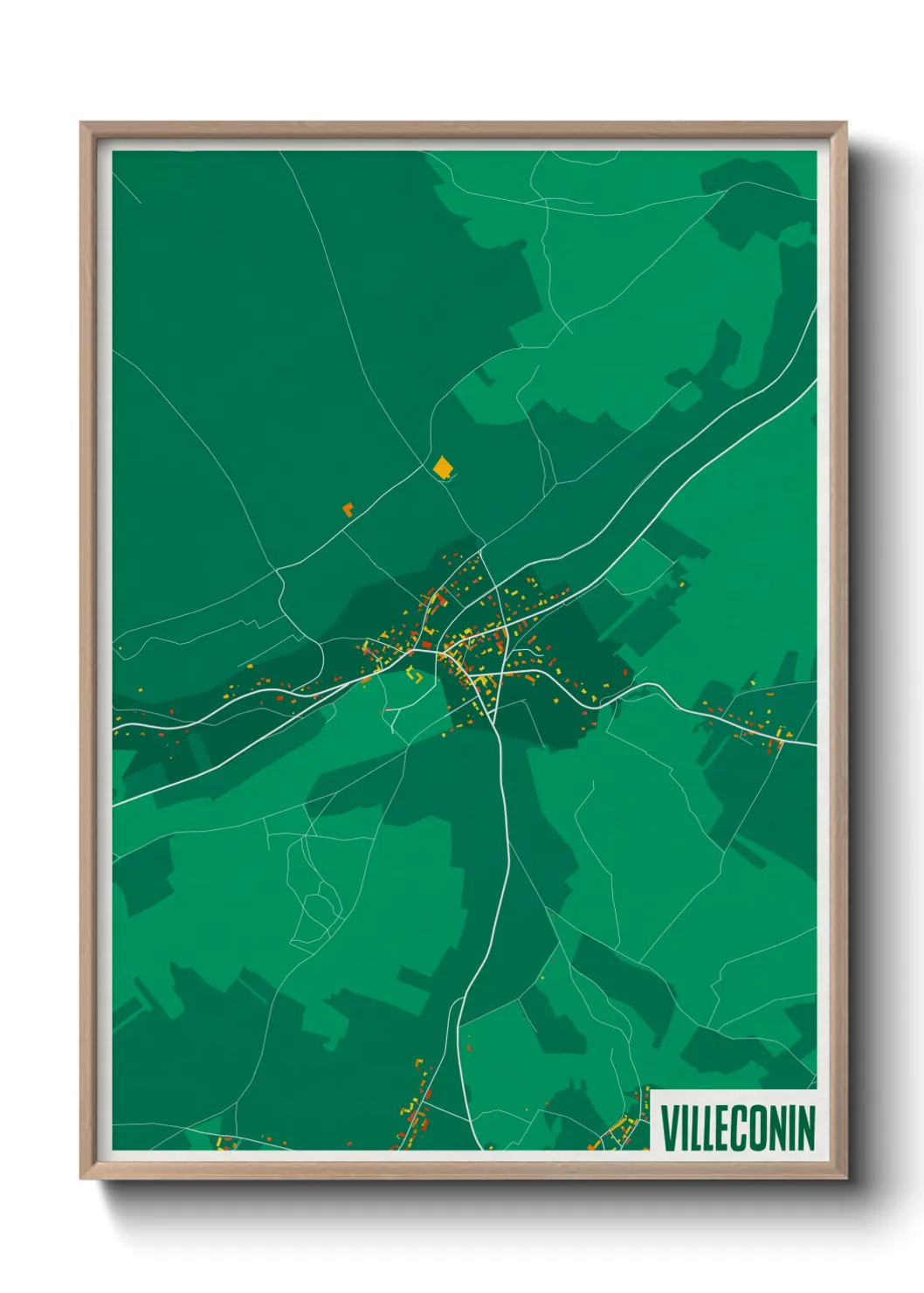 Une affiche de carte sur Villeconin