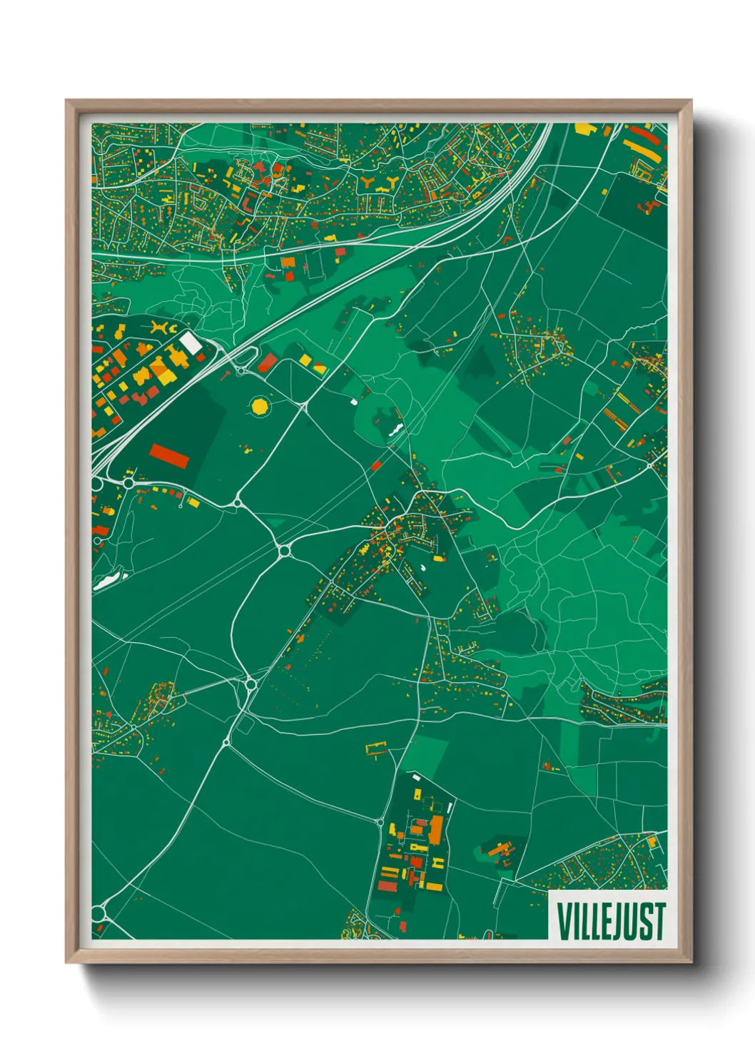 Une affiche de carte sur Villejust