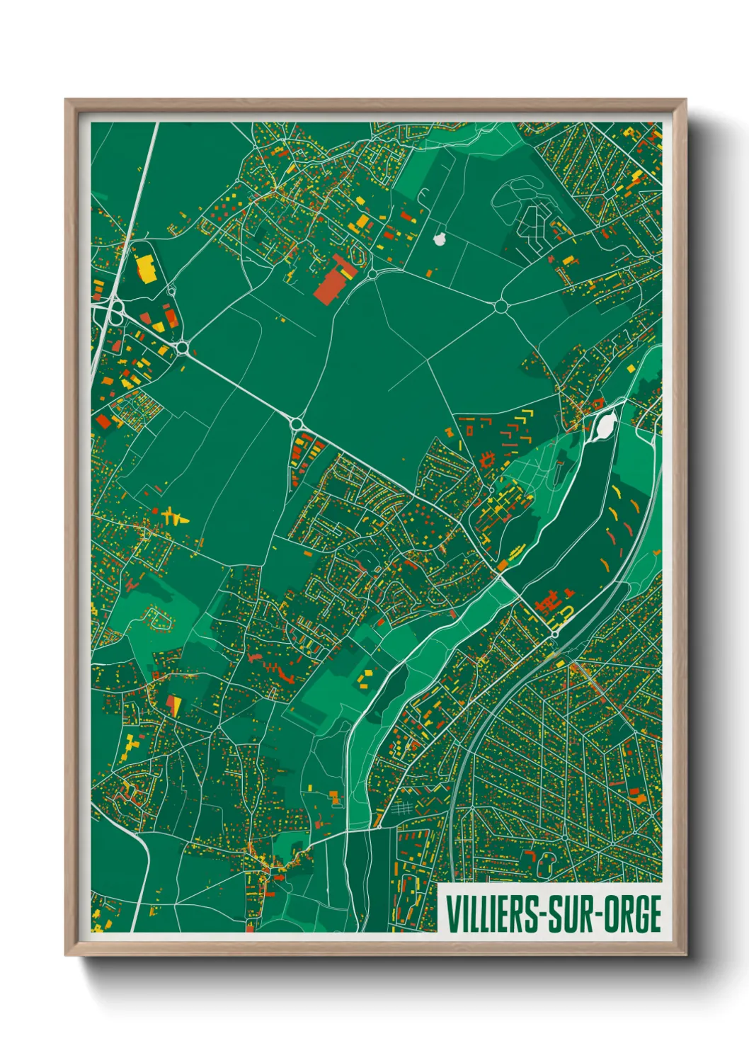 Une affiche de carte sur Villiers-sur-Orge