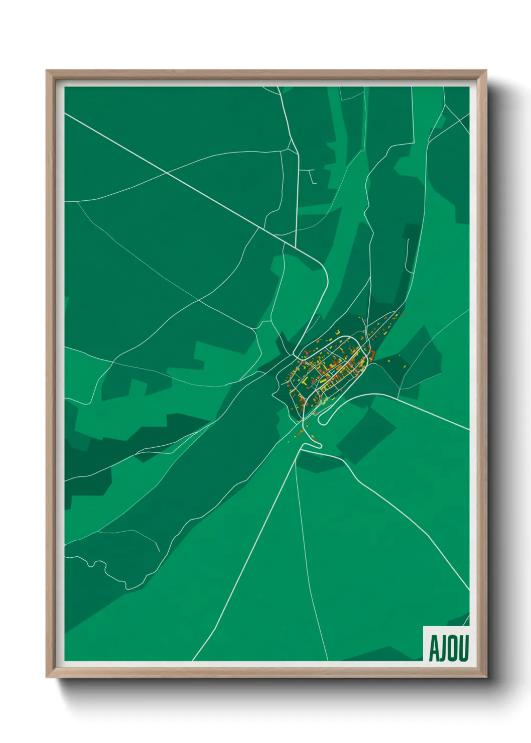Une affiche de carte sur Ajou