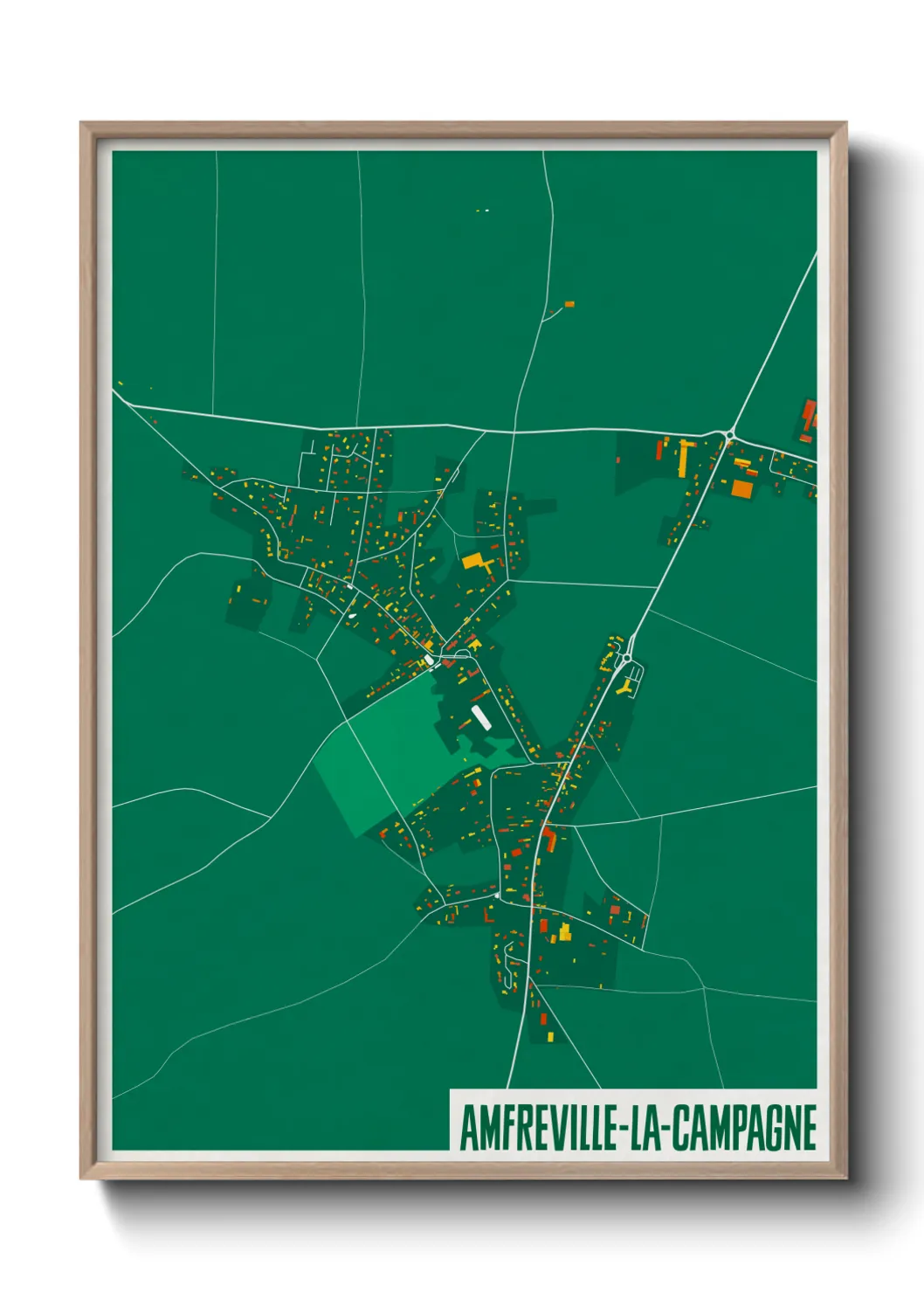 Une affiche de carte sur Amfreville-la-Campagne