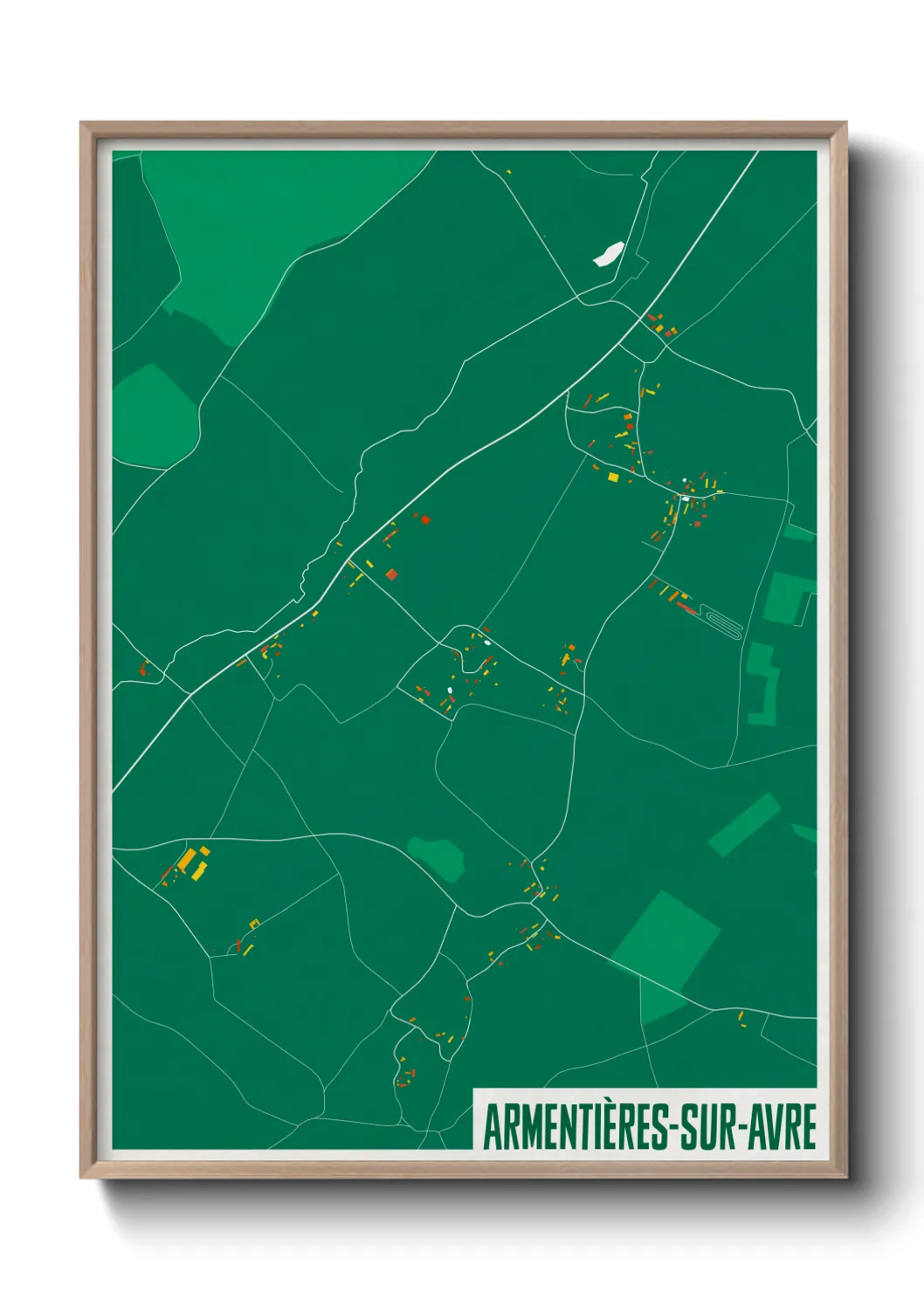 Une affiche de carte sur Armentières-sur-Avre