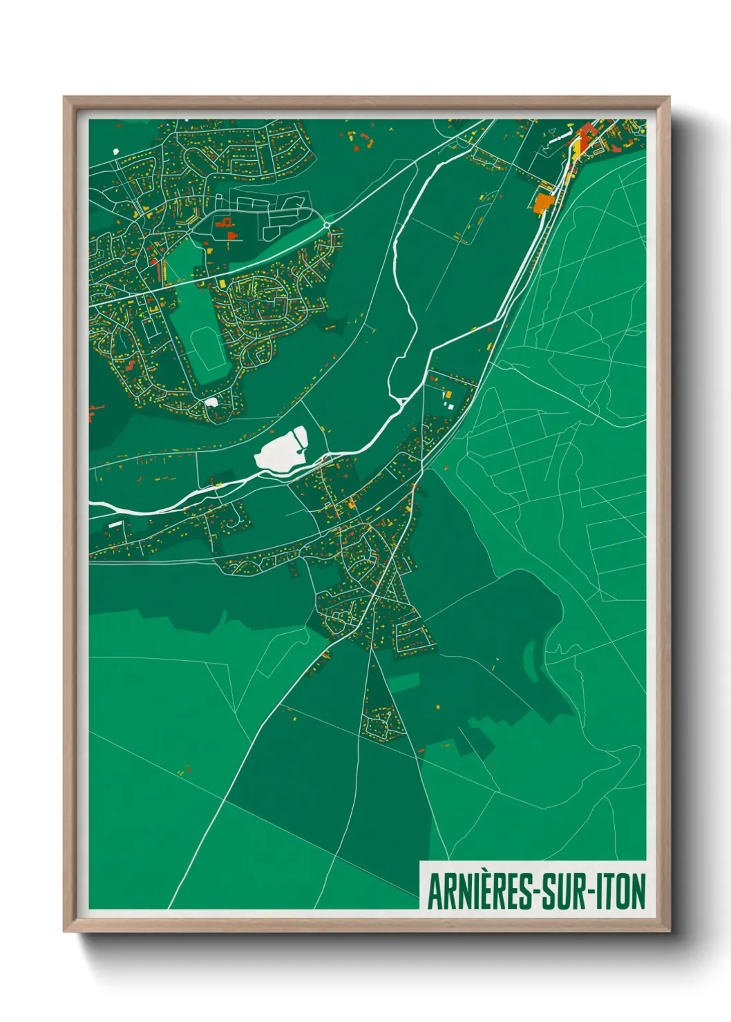 Une affiche de carte sur Arnières-sur-Iton