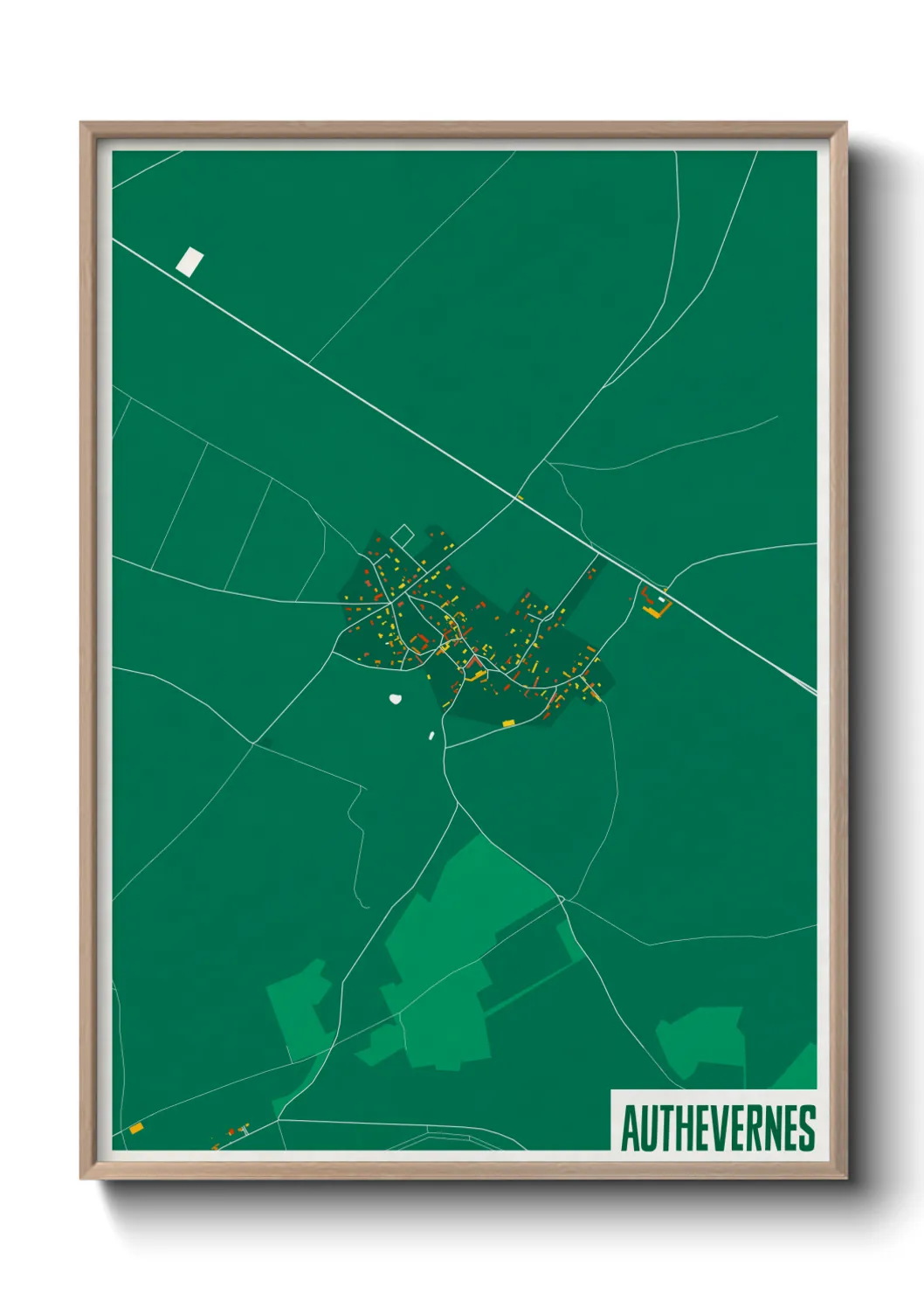 Une affiche de carte sur Authevernes