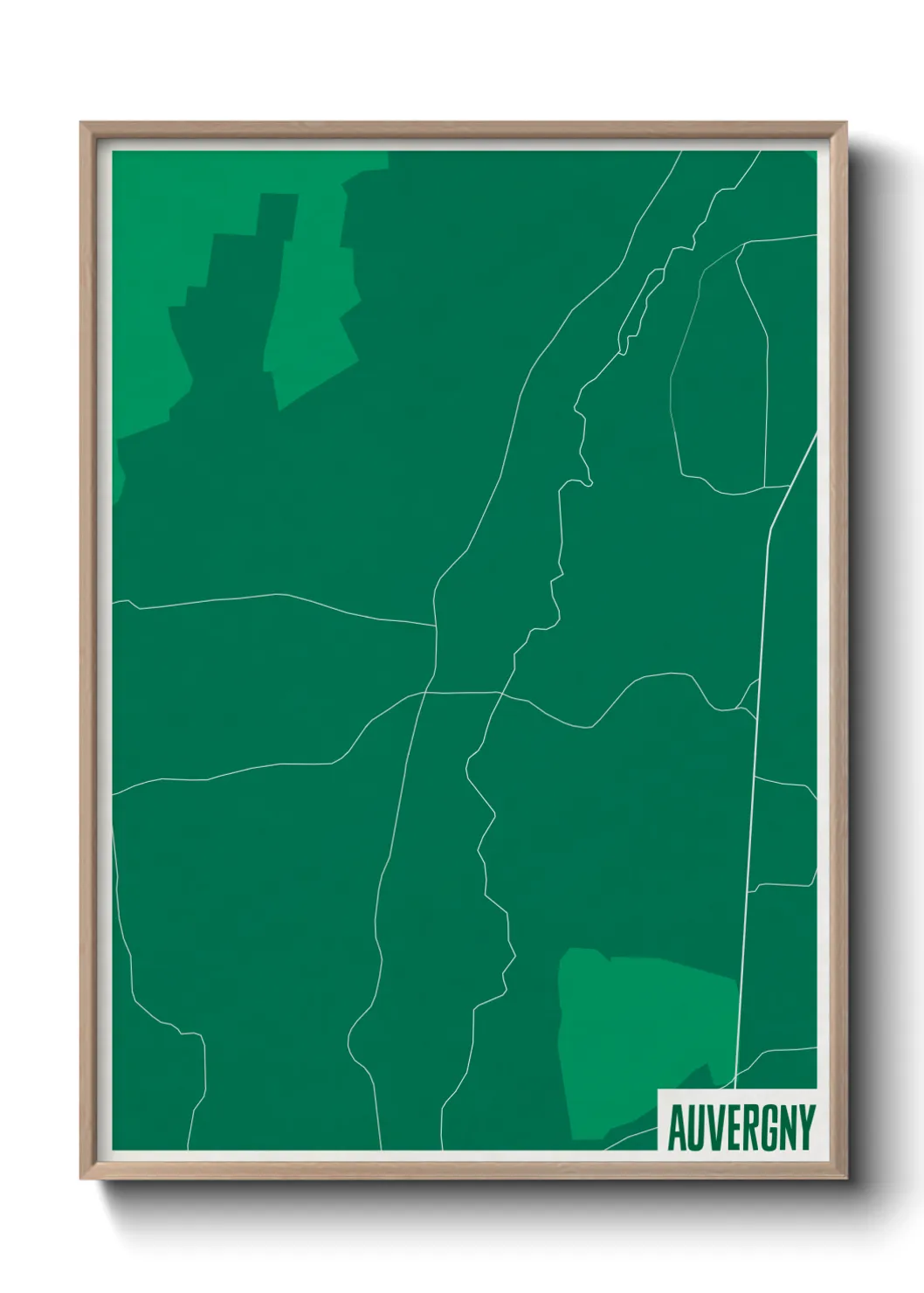 Une affiche de carte sur Auvergny